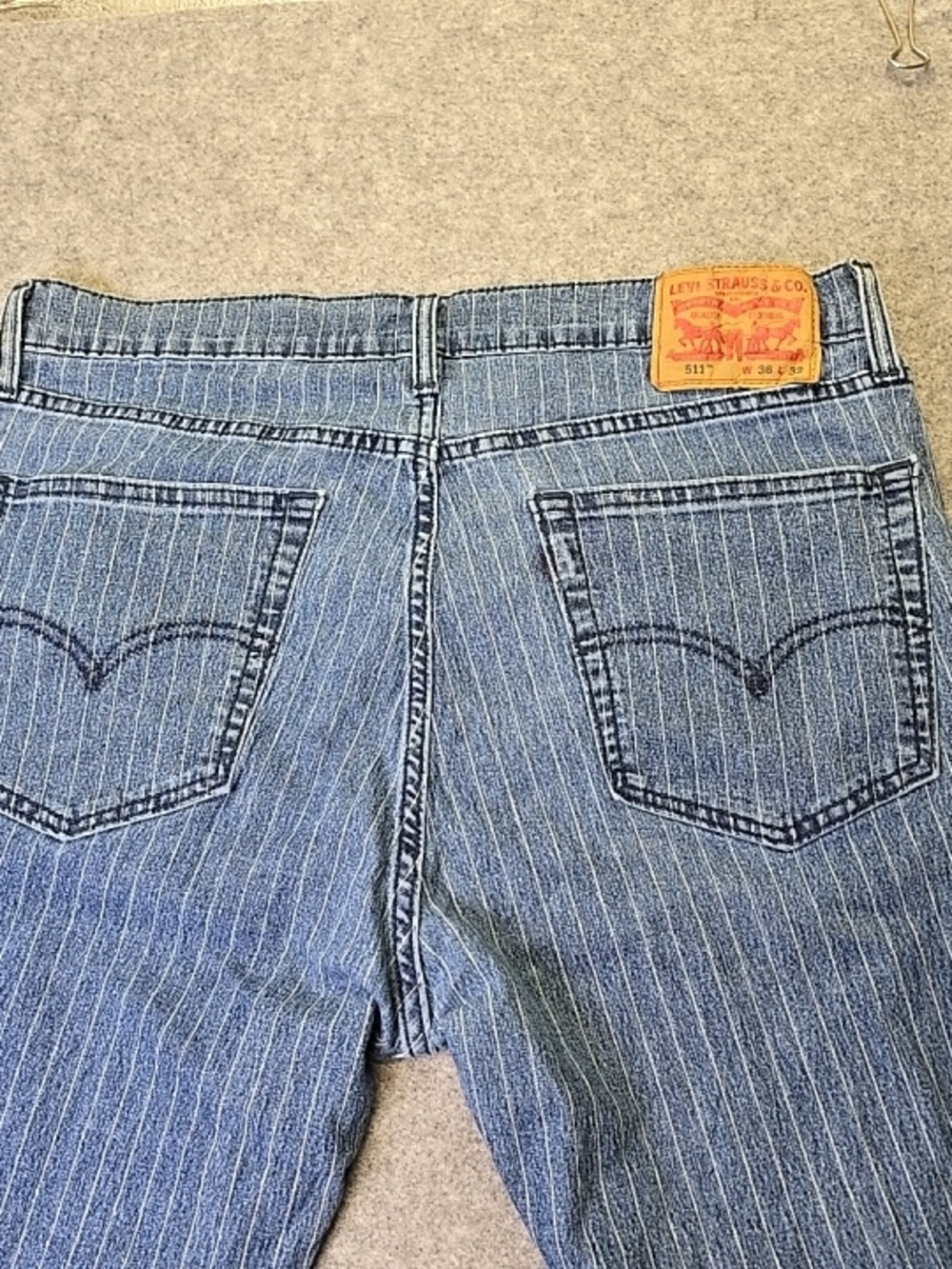 Levi's 511 Striped Blue Denim Jeans 34x32